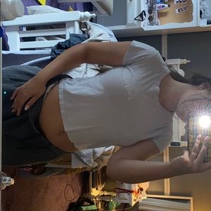 Cropped Brandy Melville  Short Sleeve Graphic Tee